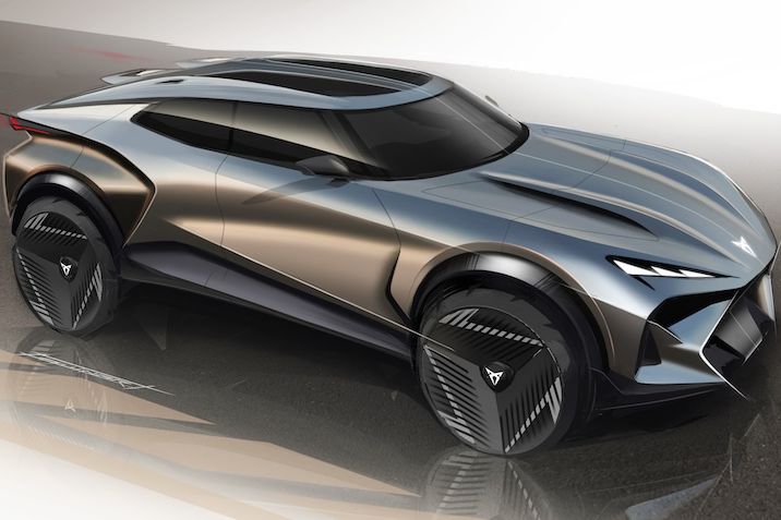 A CUPRA Tindaya tanulmányautó rajza